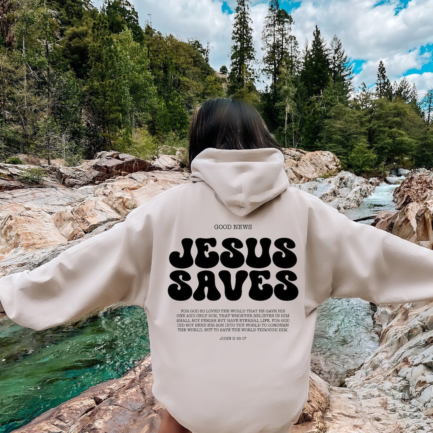 Jesus Saves Hoodie with Bible Verses: Church and Workout Wear for Women