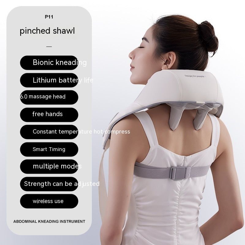 Neck & Shoulder Massager Electric Deep Tissue 3D Kneading Massage Soothing Oblique Muscle Shoulder And Neck Massager Clip Kneading Electric