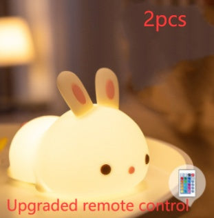 Magical New Year Gift Rabbit Silicone Lamp with Pat Feeding Creative Night Light Design Ideal for Children Toys