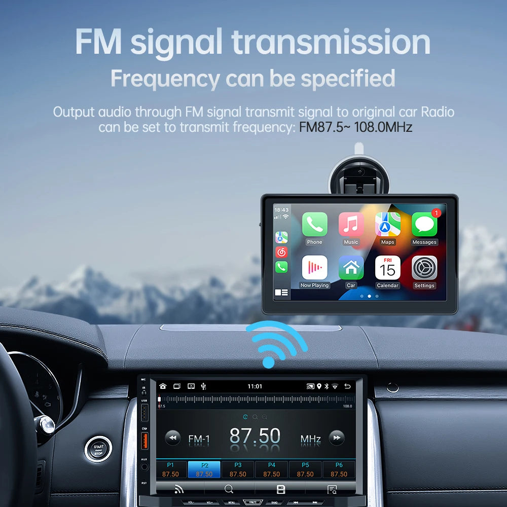 Universal 7inch Car Radio Multimedia Video Player Wireless Carplay And Wireless Android Auto Touch Screen For Nissan Toyota Car