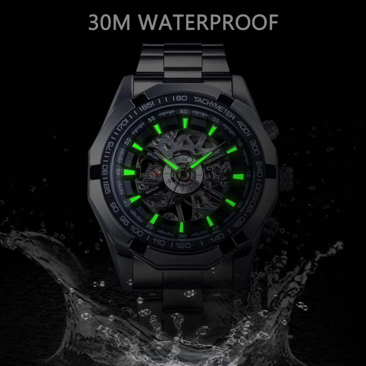 Stainless Steel Waterproof Skeleton Watch for Men – A Top Luxury Brand in Mechanical Sport Watches