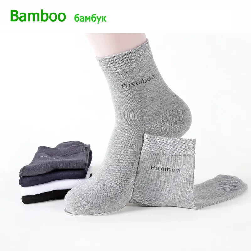 Men Bamboo Fiber Crew Socks Anti Bacterial and Breathable Ideal for Casual or Business Wear