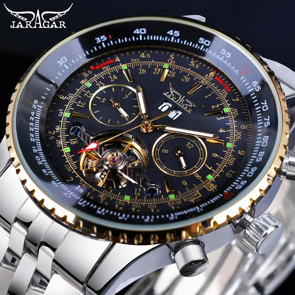 Jaragar 2017 Flying Series Unleash Time with Golden Elegance – A Top Brand Luxury Automatic Mechanical Marvel