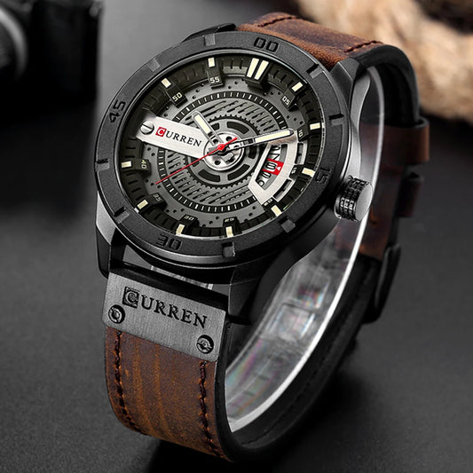 CURREN Creative Chronos: Hot Fashion Meets Military Precision – A Casual Quartz Sports Wristwatch for the Modern Man with Date Display