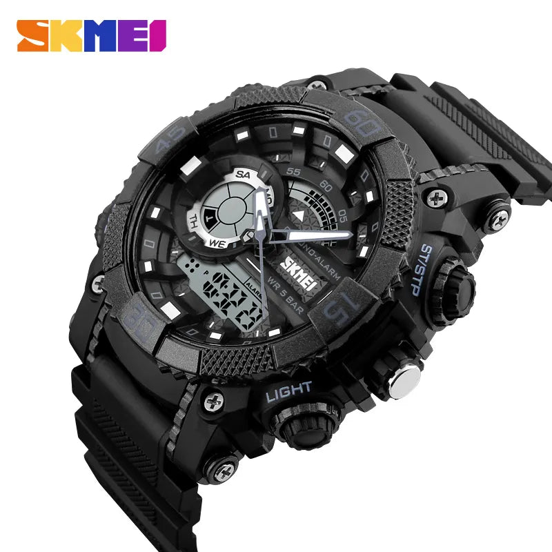 Fashion Dial meets Outdoor Adventure – Men's Electronic Quartz Digital Watch with 50M Waterproof Capability for the Modern Explorer