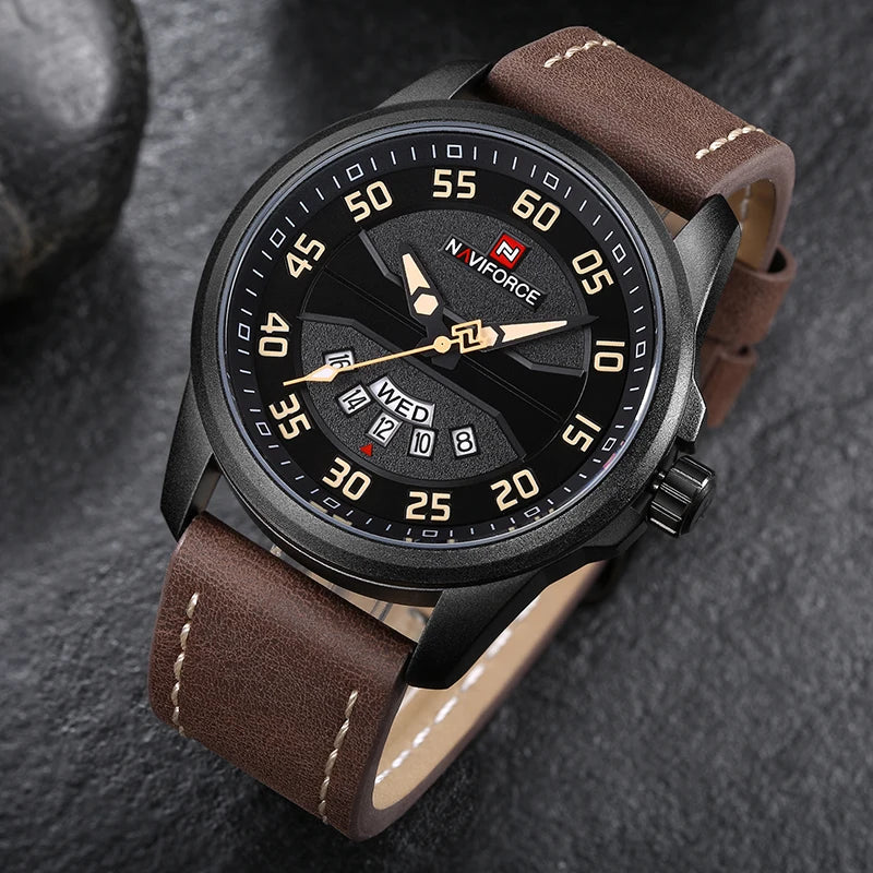 New Luxury Brand NAVIFORCE Men Fashion Casual Watches Men's Quartz Clock Man Leather Strap Army Military Sports Wrist Watch