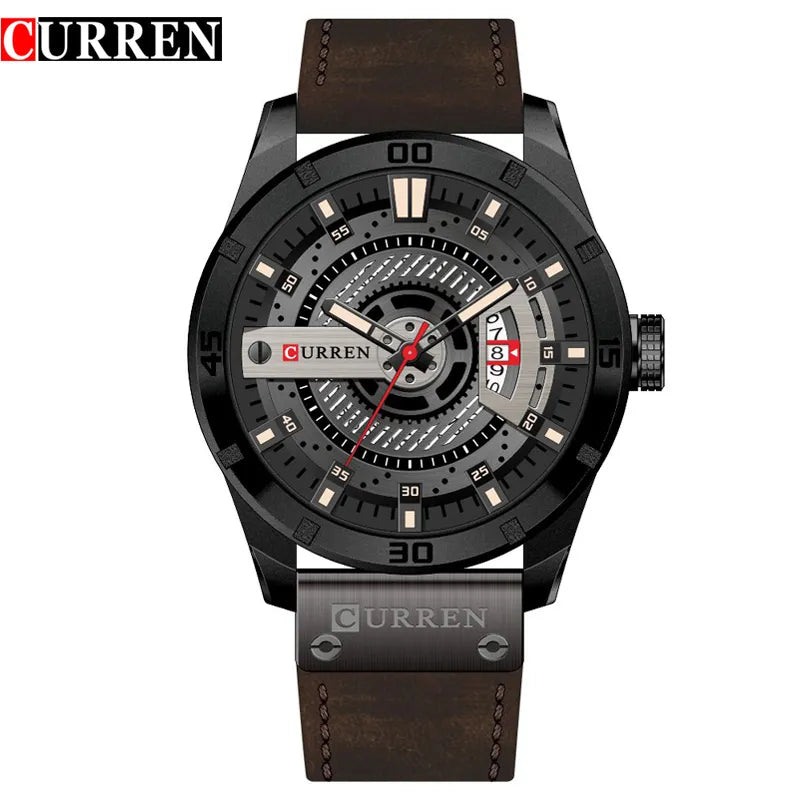 CURREN Creative Chronos: Hot Fashion Meets Military Precision – A Casual Quartz Sports Wristwatch for the Modern Man with Date Display