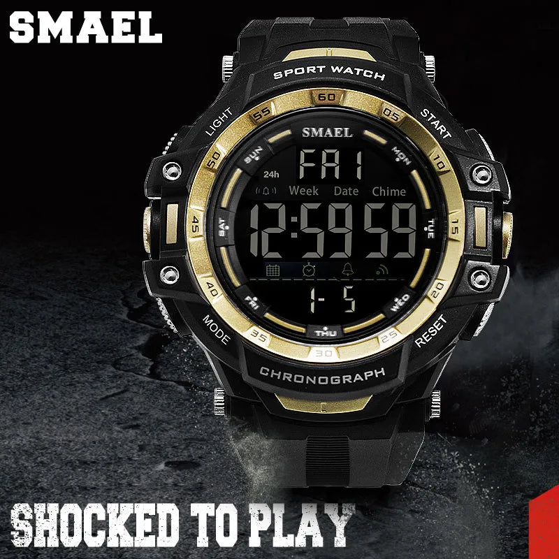 Men's Digital LED Military Watch with Shock Resistance - A Top-Brand Timepiece for Sports Enthusiasts