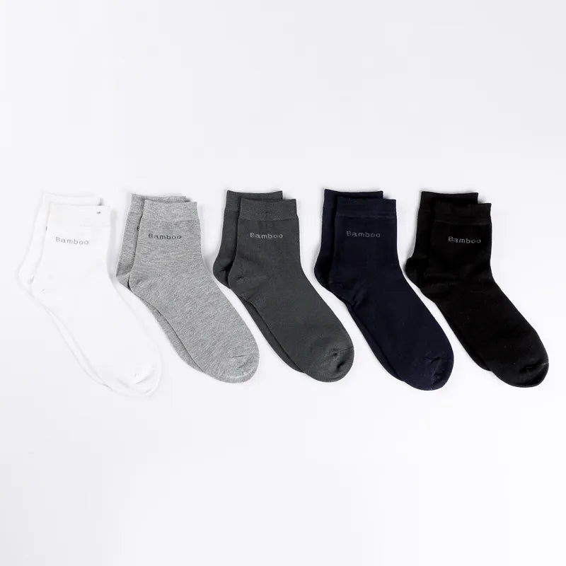 Men Bamboo Fiber Crew Socks Anti Bacterial and Breathable Ideal for Casual or Business Wear