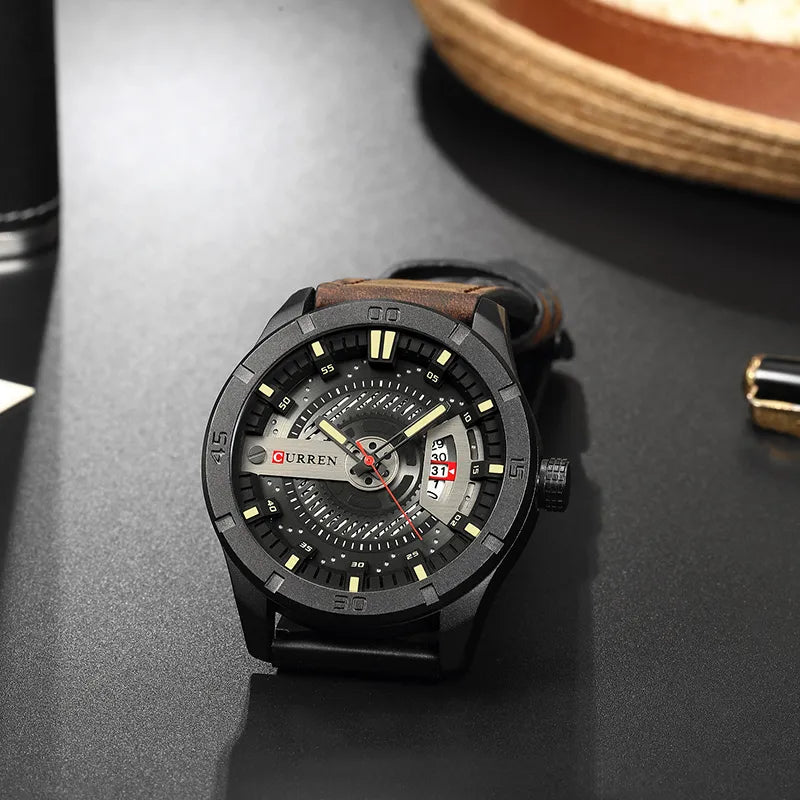 CURREN Creative Chronos: Hot Fashion Meets Military Precision – A Casual Quartz Sports Wristwatch for the Modern Man with Date Display