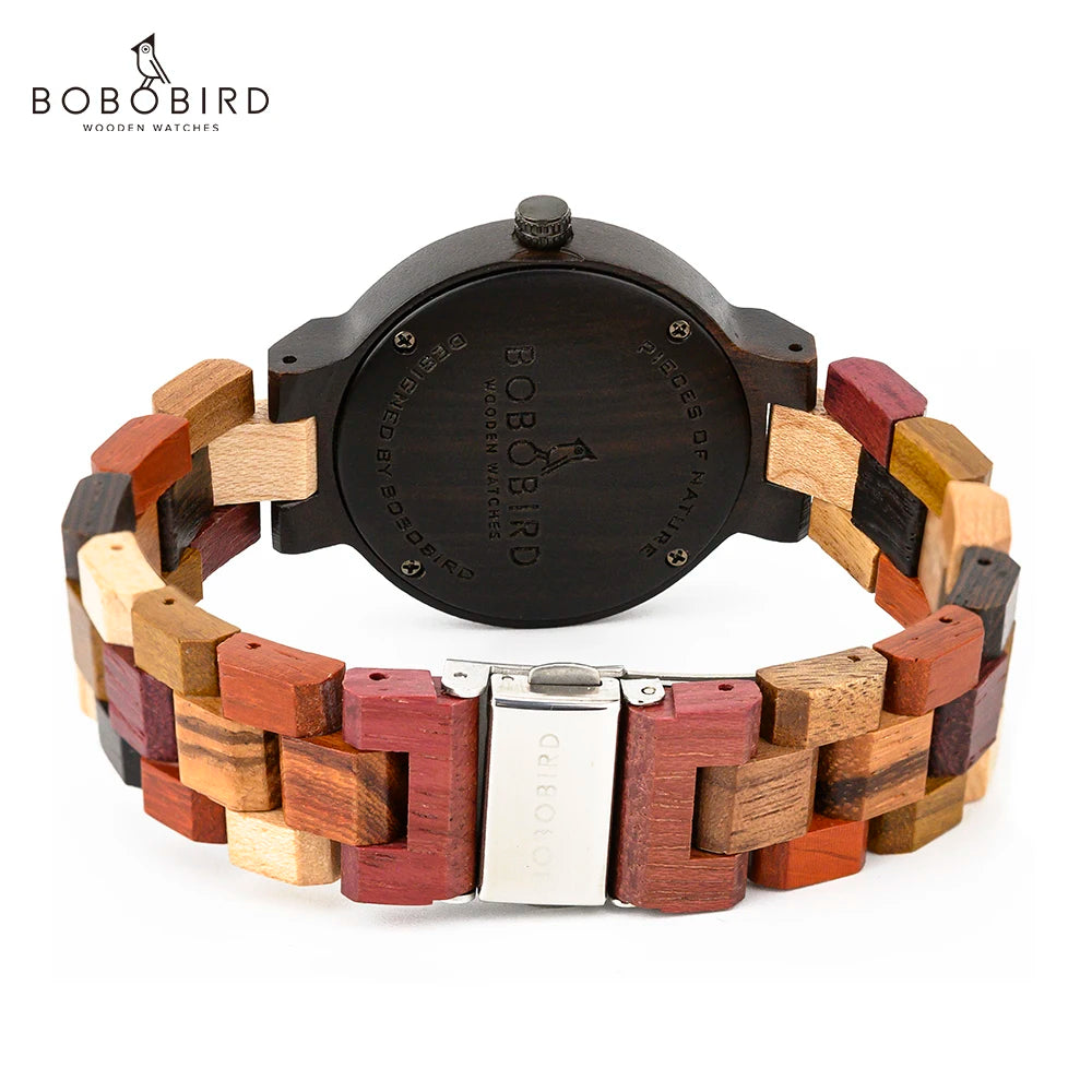 Wood Couple Watches with Handmade Craftsmanship and Auto Date Function