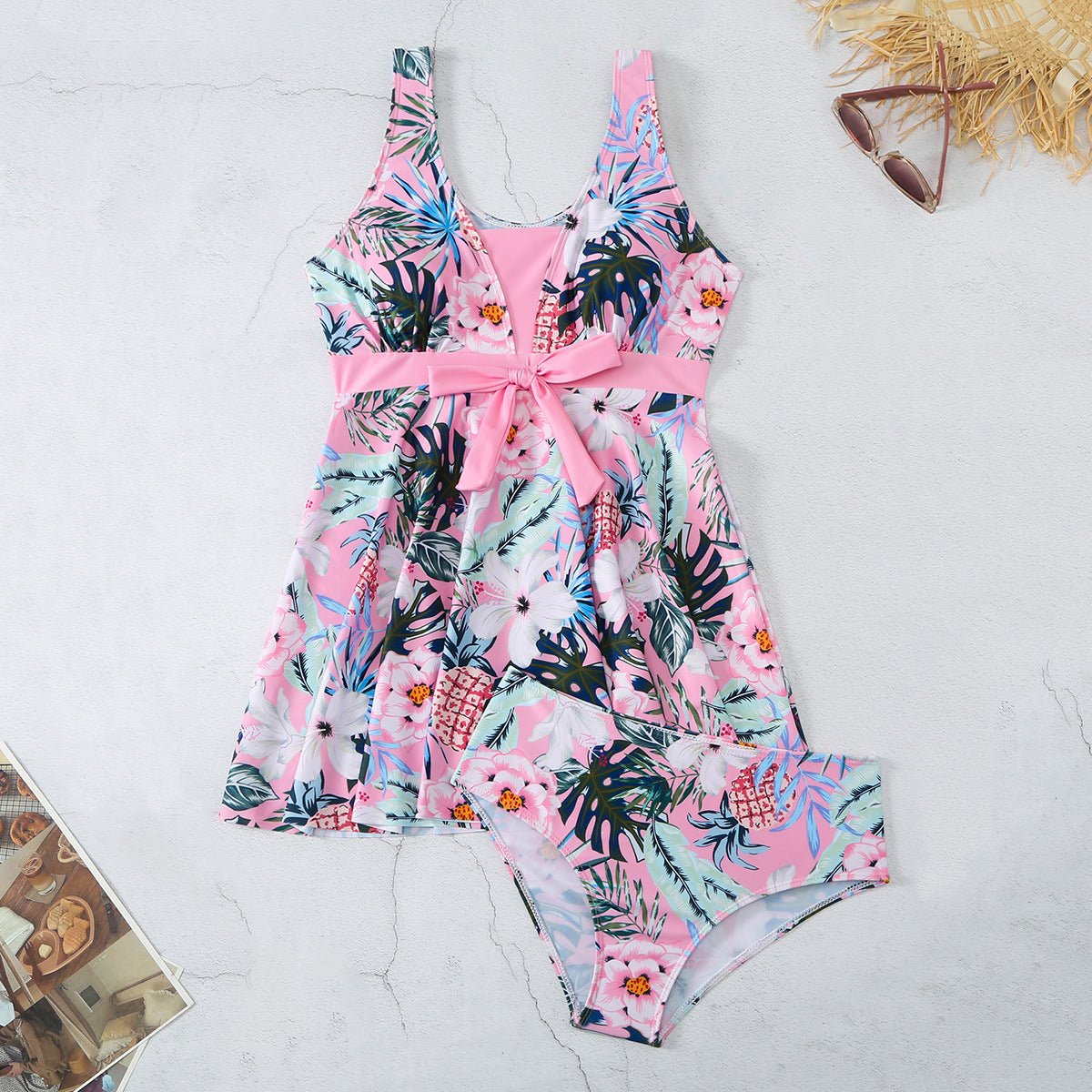 Ocean Breeze Women V Neck Printed Split Bikini Swimsuit for Stylish Summer Waves