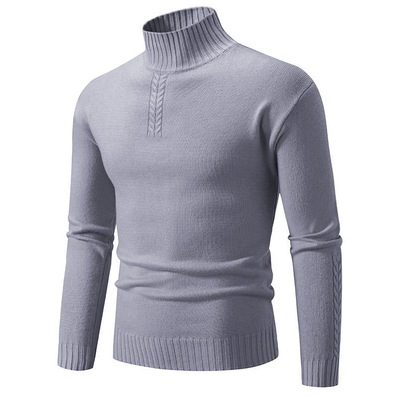 Men's Turtleneck Slim-Fit Knitted Pullover: Casual Winter Jumper