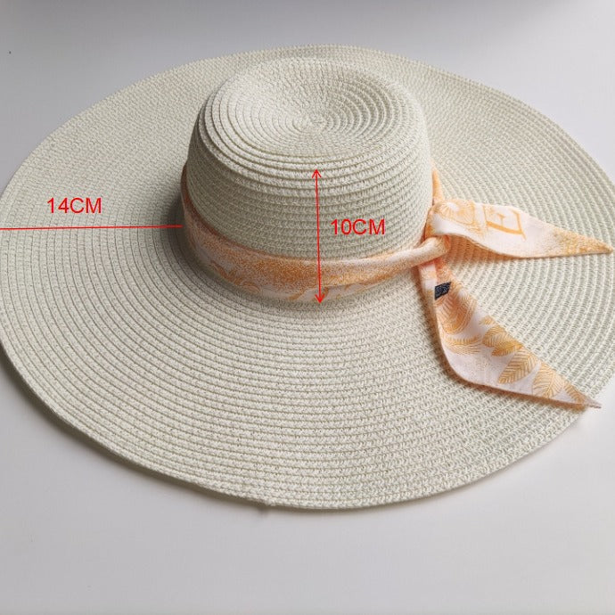 Radiant Sun Protection Light Board 14cm Big Brim Straw Hat Your Essential Companion for Women Sun Proof Beach Dome Style