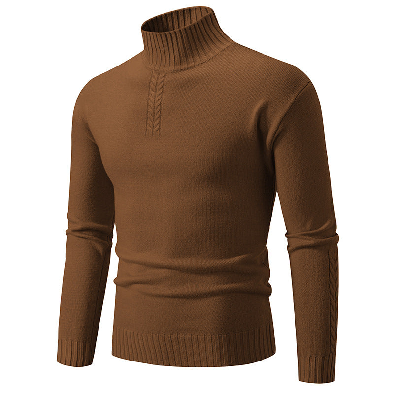 Men's Turtleneck Slim-Fit Knitted Pullover: Casual Winter Jumper