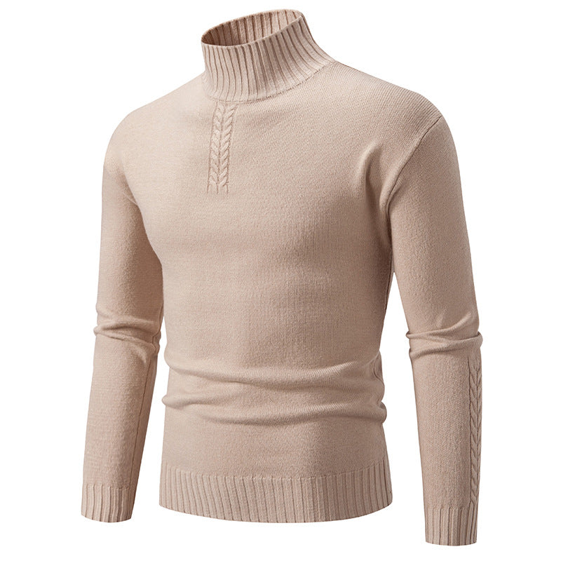 Men's Turtleneck Slim-Fit Knitted Pullover: Casual Winter Jumper