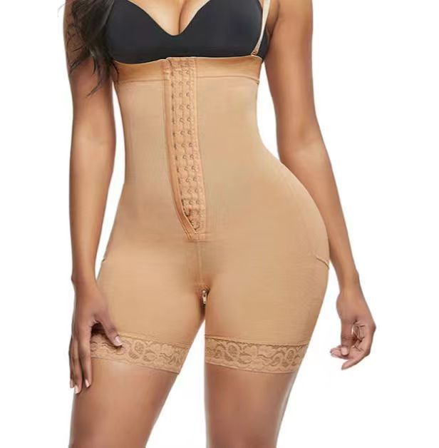 European and American High-Waist Corset Jumpsuit with Detachable Shoulder Straps and Zipper for the Perfect Butt Shaper