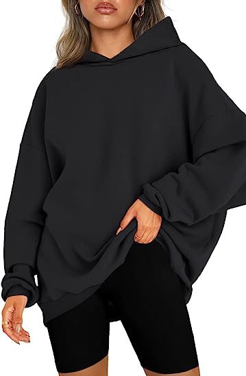 Women's Oversized Hooded Pullover: Comfortable Workout Sweatshirts