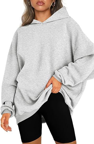 Women's Oversized Hooded Pullover: Comfortable Workout Sweatshirts