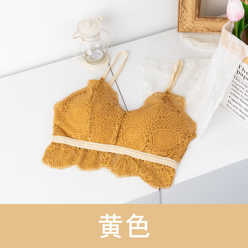 Lace Camisole Underwear Female Beauty Back Wrapped Chest Bottoming Shirt With Anti-slip Tube Top Bra Vest Summer Net Red Hot Style