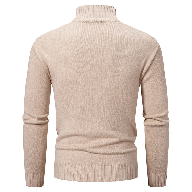 Men's Turtleneck Slim-Fit Knitted Pullover: Casual Winter Jumper