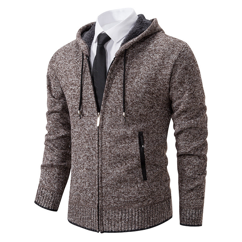 Men's Solid Color Cardigan Sweater Men's Long Sleeve Casual Comfort Fit Cardigan Sweater Shawl Collar Soft Fabric