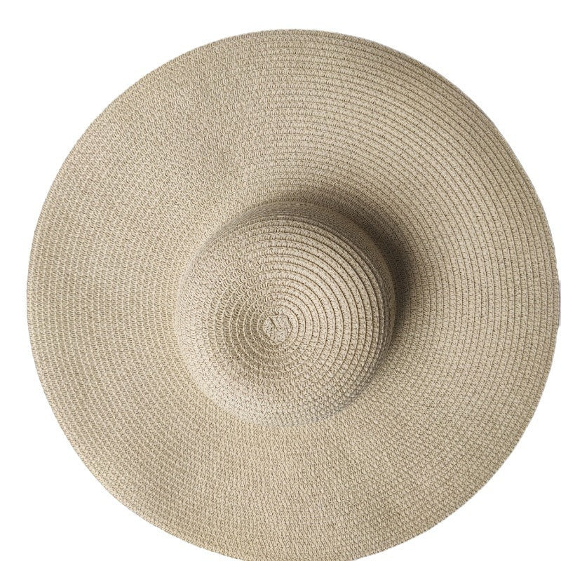 Radiant Sun Protection Light Board 14cm Big Brim Straw Hat Your Essential Companion for Women Sun Proof Beach Dome Style