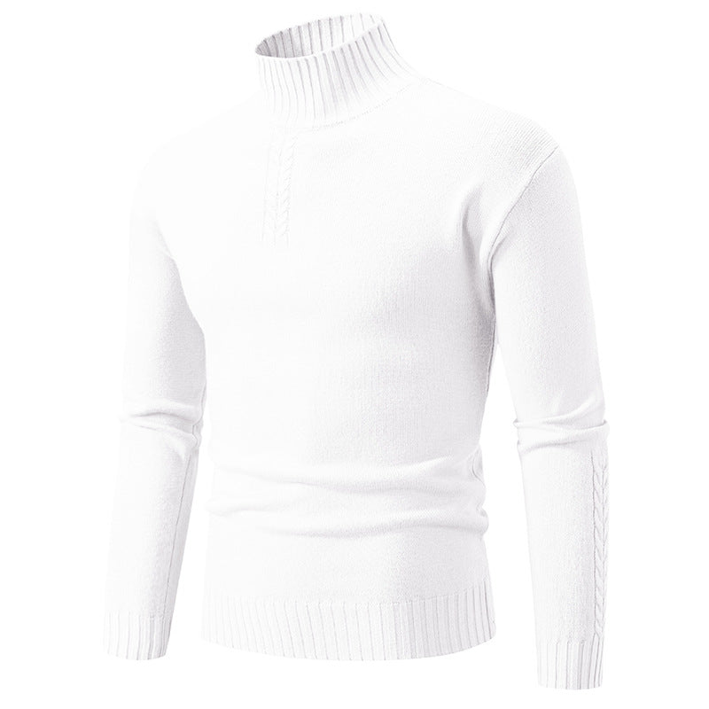 Men's Turtleneck Slim-Fit Knitted Pullover: Casual Winter Jumper