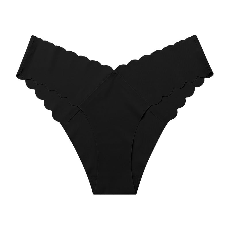 Underwear V-shaped Waist Seamless Ice Silk Girls One-piece Large Size Cotton Crotch Women