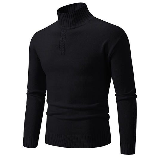 Men's Turtleneck Slim-Fit Knitted Pullover: Casual Winter Jumper