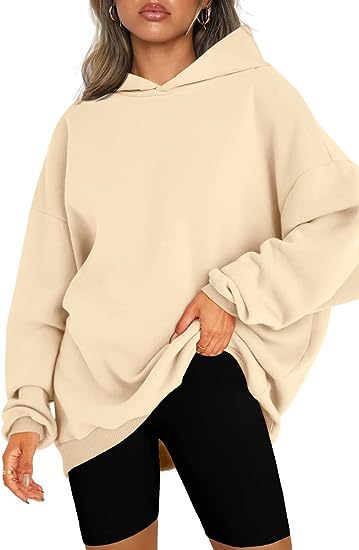 Women's Oversized Hooded Pullover: Comfortable Workout Sweatshirts