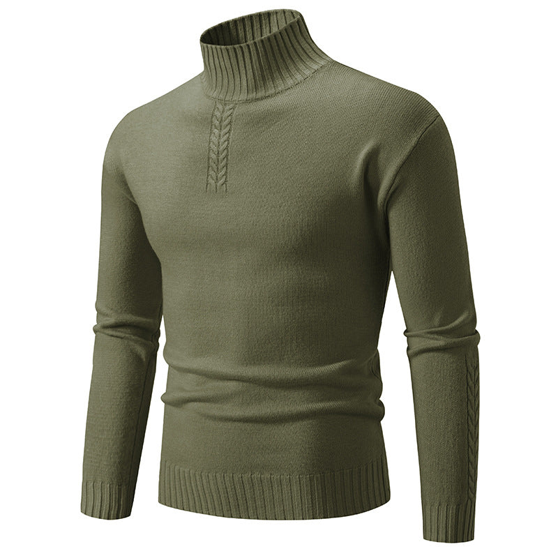 Men's Turtleneck Slim-Fit Knitted Pullover: Casual Winter Jumper