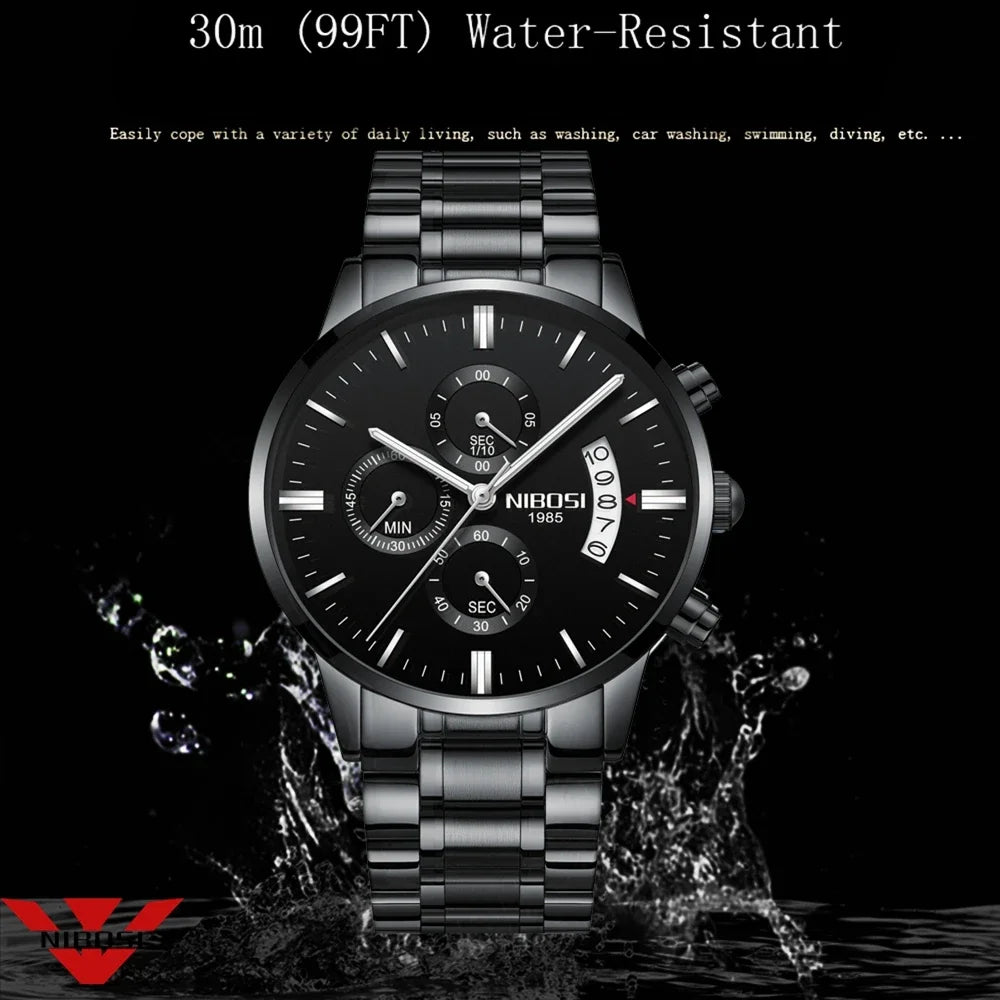 NIBOSI Man Watch 2023 Mens Watches Top Luxury Brand Sport Military Quartz Watch Men Wristwatch Male Clock Saat Reloj Hombre