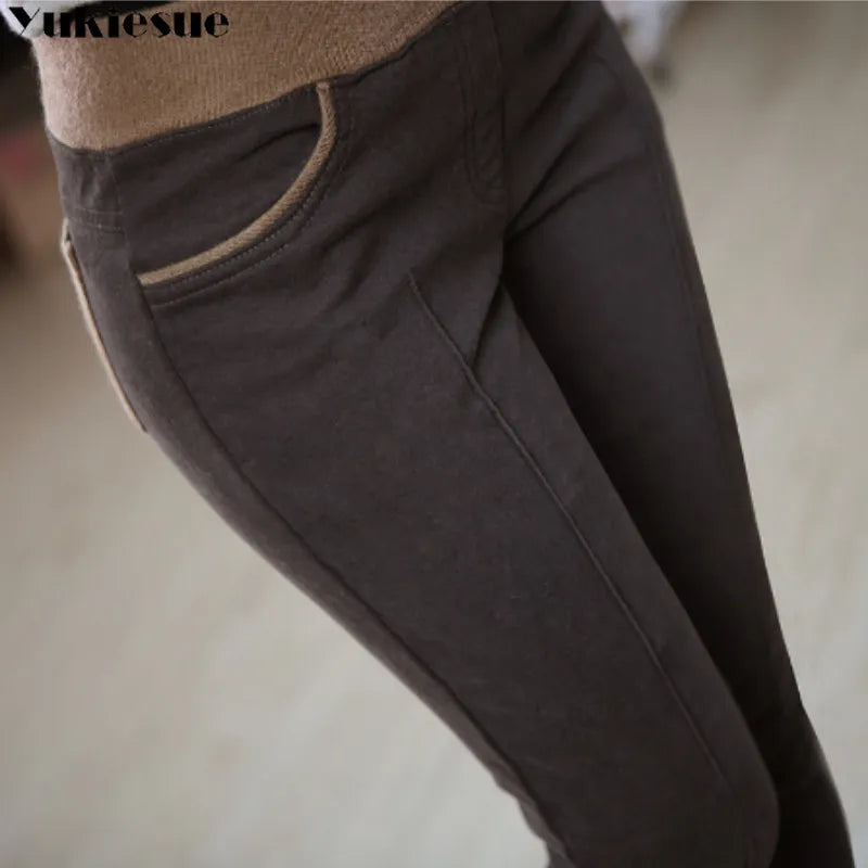 High Waist Velvet Winter Leggings for Women - S-4XL Sizes Skinny Thick