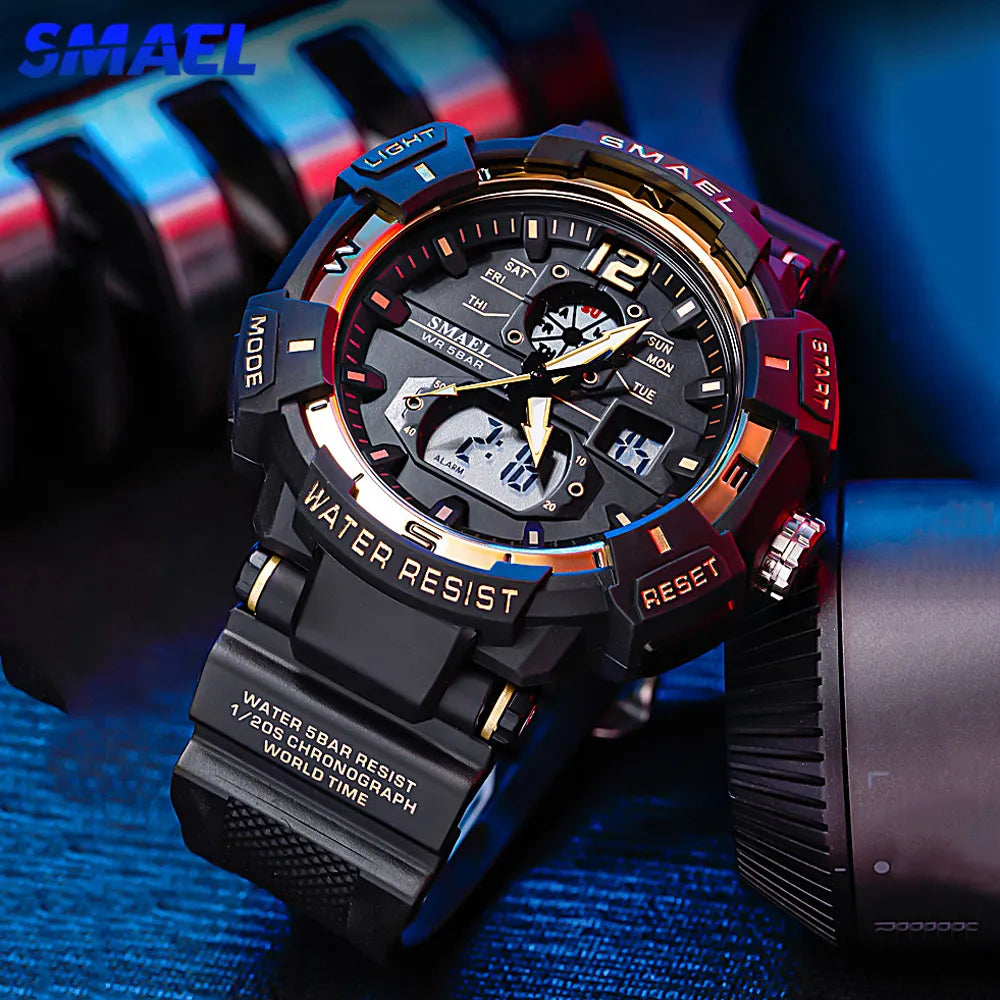 SMAEL Big Dial LED Digital Sport Watch for Men: Top Brand Luxury, Military Style, and Precision Timekeeping