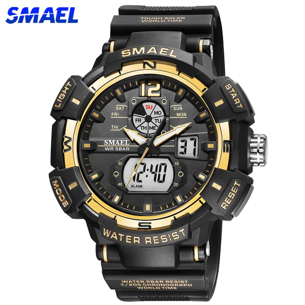 SMAEL Big Dial LED Digital Sport Watch for Men: Top Brand Luxury, Military Style, and Precision Timekeeping