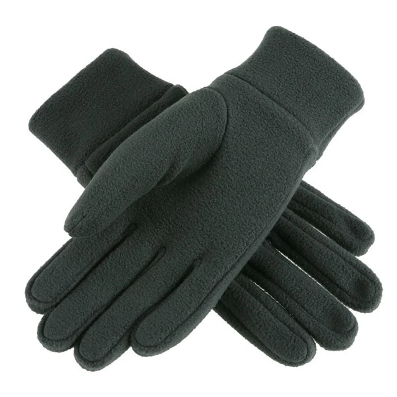 Stay Cozy in Winter: Unisex Polar Fleece Gloves for Cold Adventures, Perfect for Motorcycle Riding and Cycling in Stylish Black