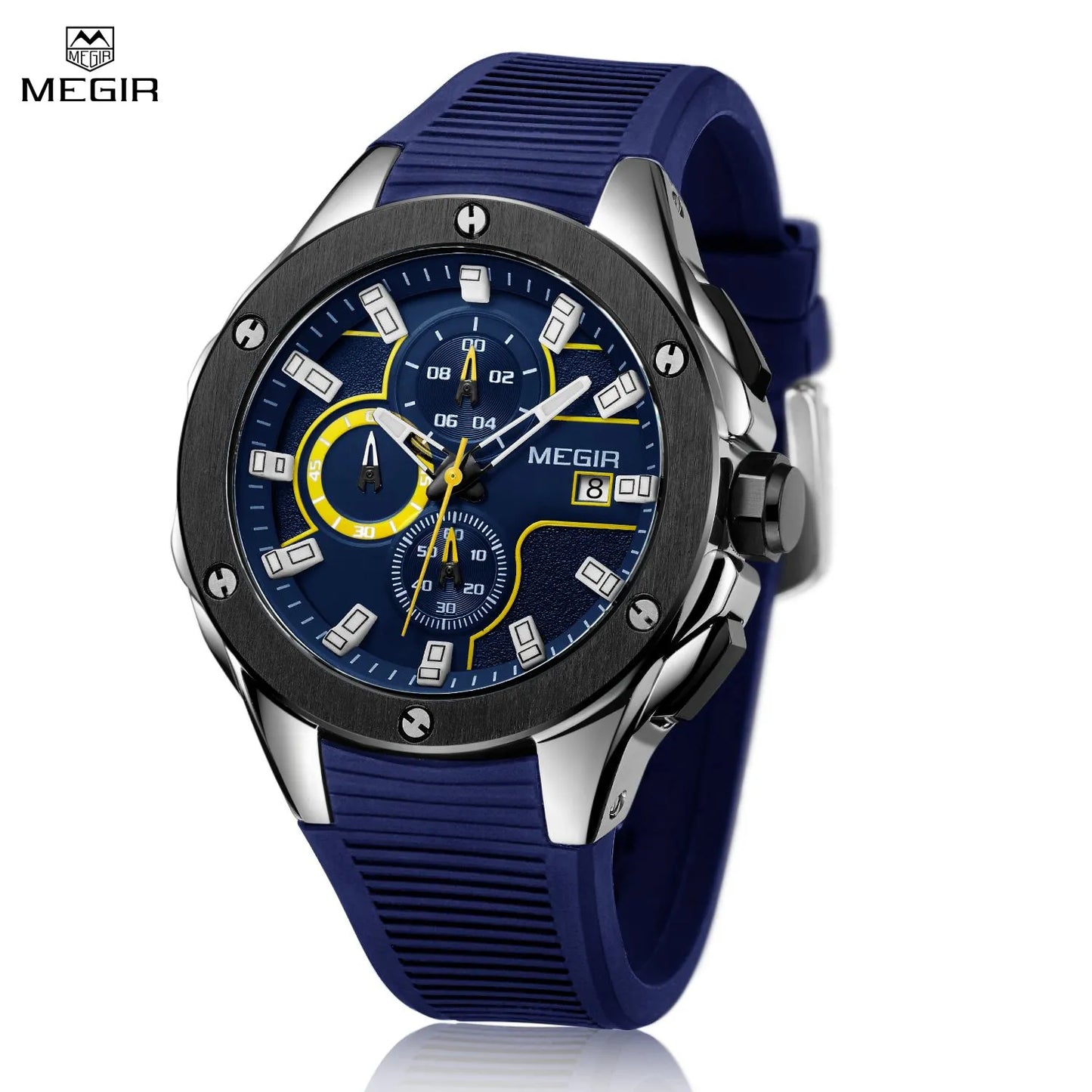 MEGIR Men's Luxury Military Sports Watch: Chronograph, Luminous, Waterproof, and Calendar Function