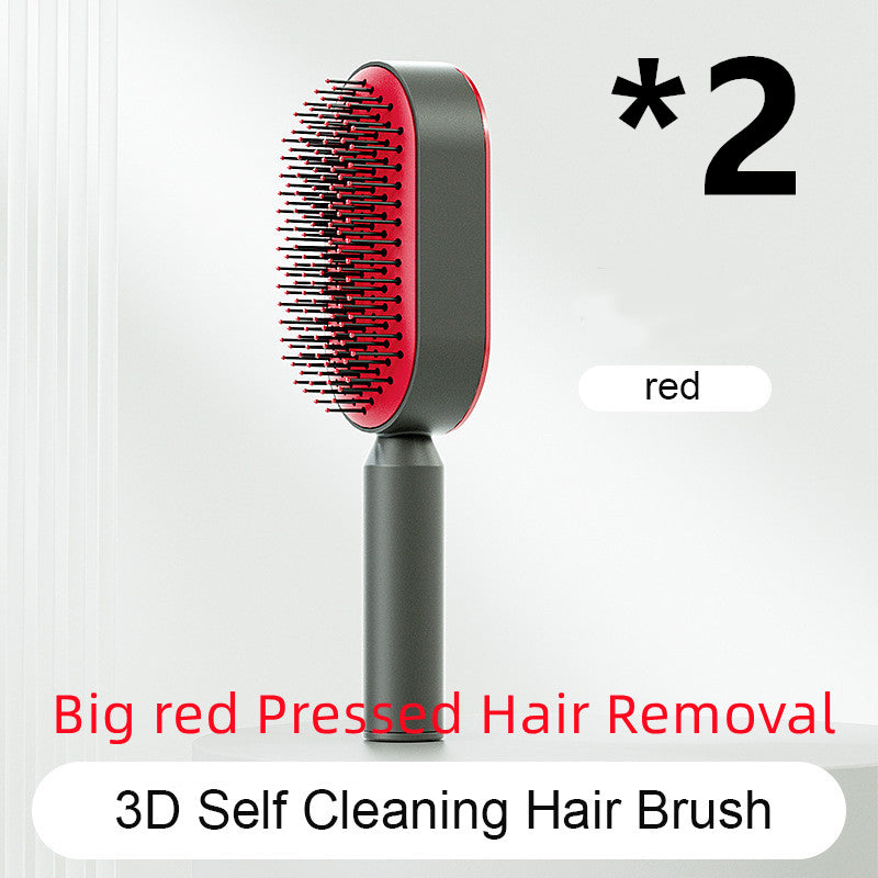 One-key Cleaning Hair Loss Airbag Massage Scalp Comb Anti-Static Hairbrush Self Cleaning Hair Brush For Women