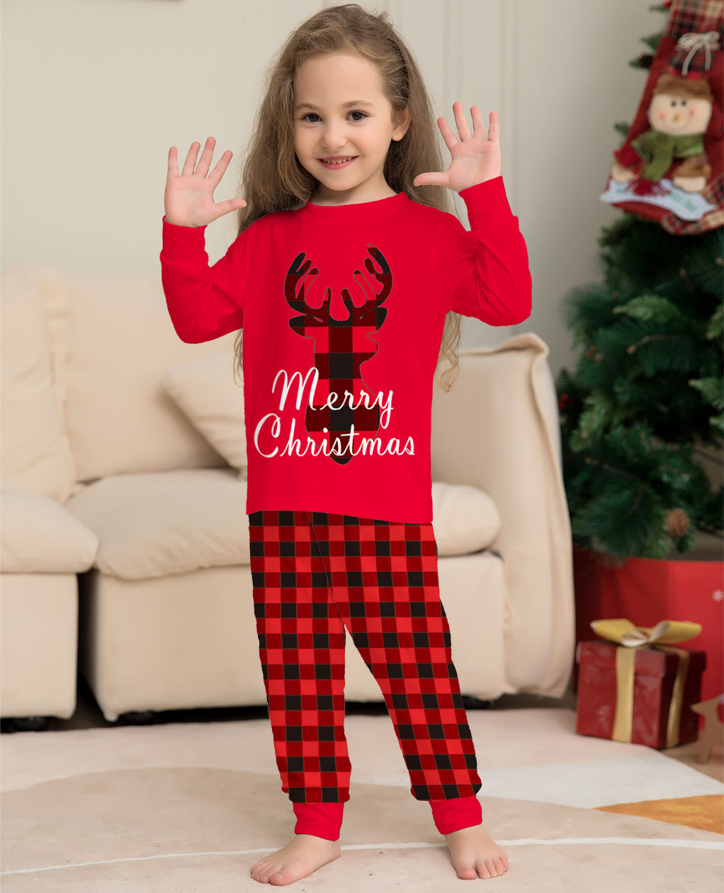 Get into the Festive Spirit with Our Matching Christmas Pajama Sets for the Whole Family Featuring Elk Tops and Pants for Mom Dad Kids and Baby