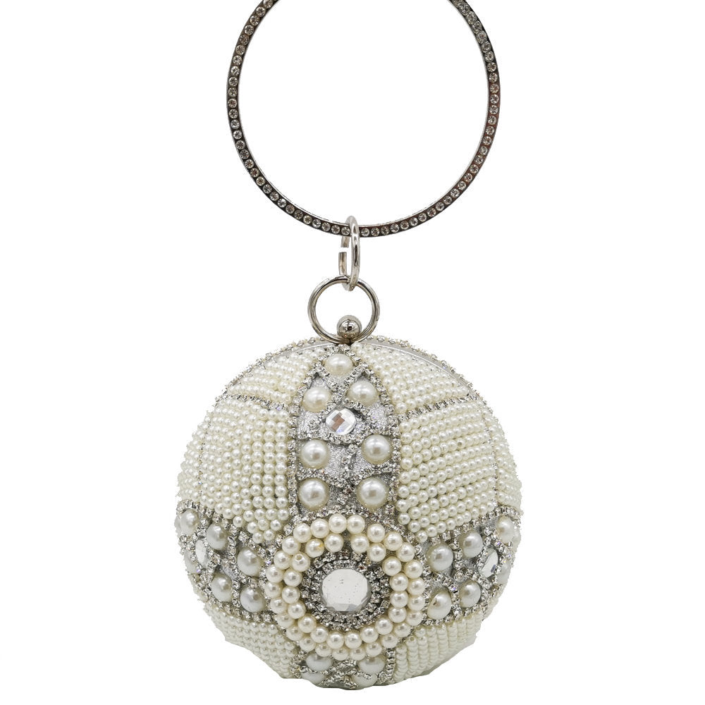 Diamond Pearl Elegance Plastic Round Pearl and Diamond Handbag