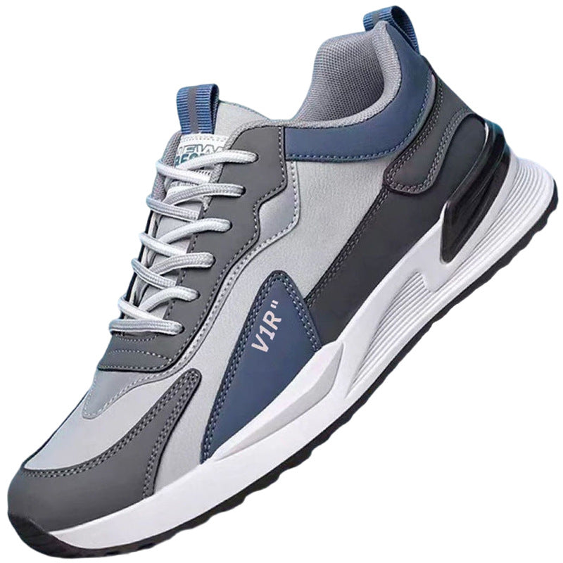 Step Out in Style Versatile and Trendy Casual Men Shoes with Soft Sole Color Block Design and Lace Up Sneakers  Perfect for Running and Sports