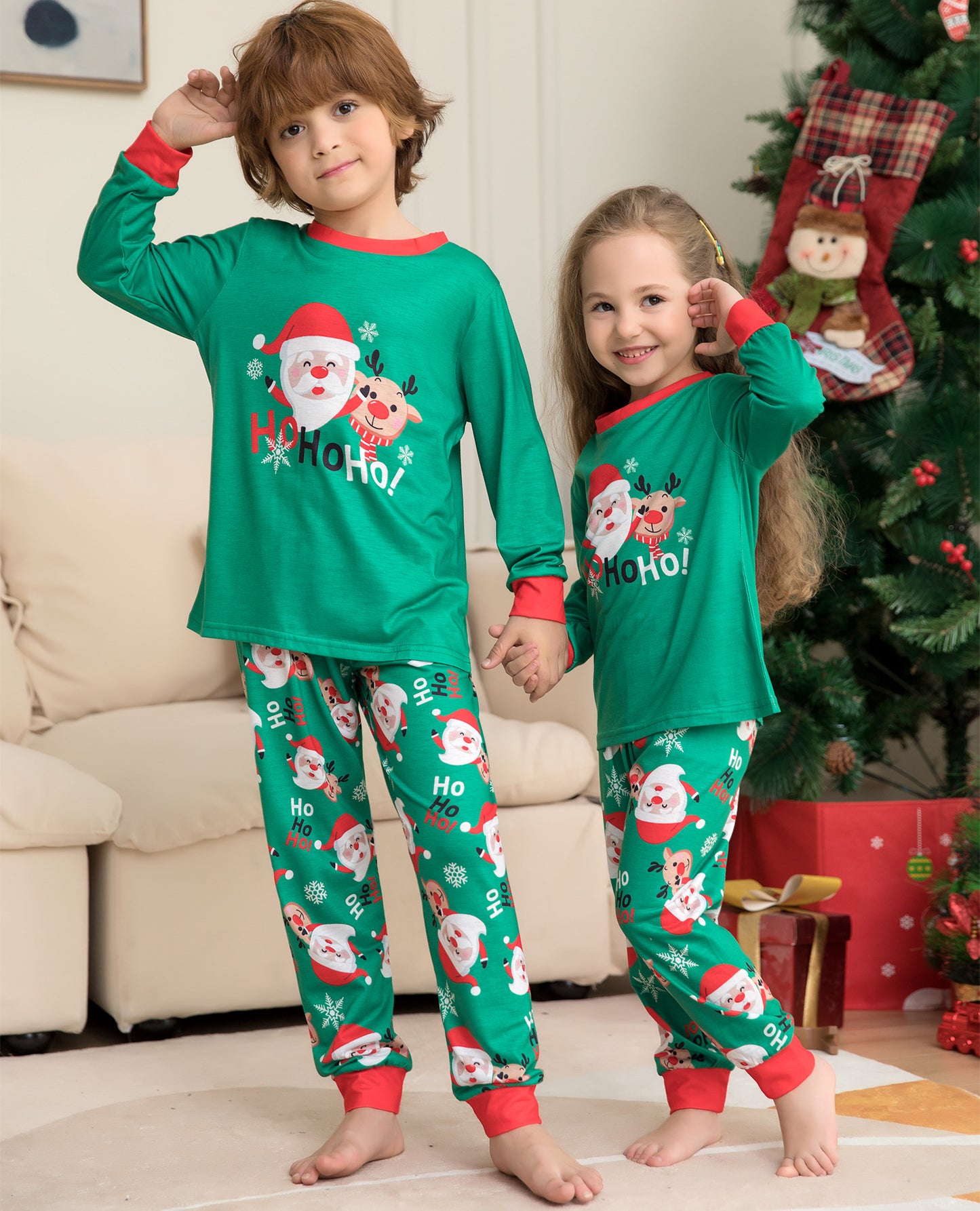 Get Festive Together with Matching Family Christmas Pajamas Sets Featuring Santa Claus Printed Tops for Cozy Holiday Sleepwear