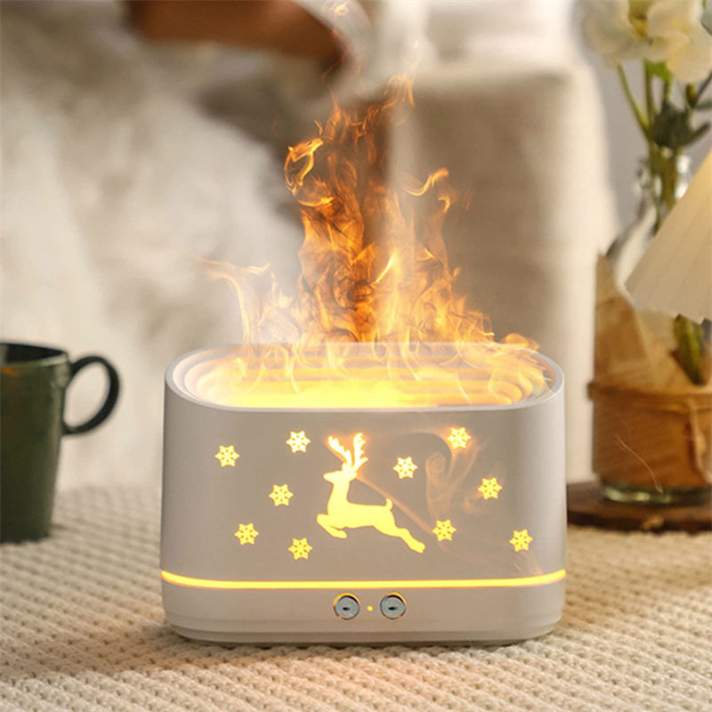 Flame Humidifier with Atmosphere Lamp for Home Decor