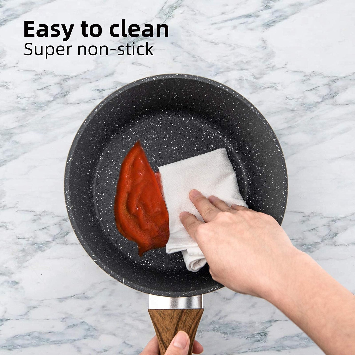 Non-Stick 8-Inch Egg Frying Pan with Induction Capabilities