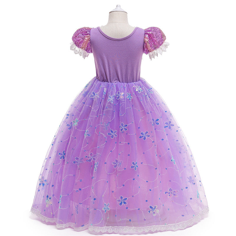 Rapunzel Princess Purple Puff Sleeve Performance Dress