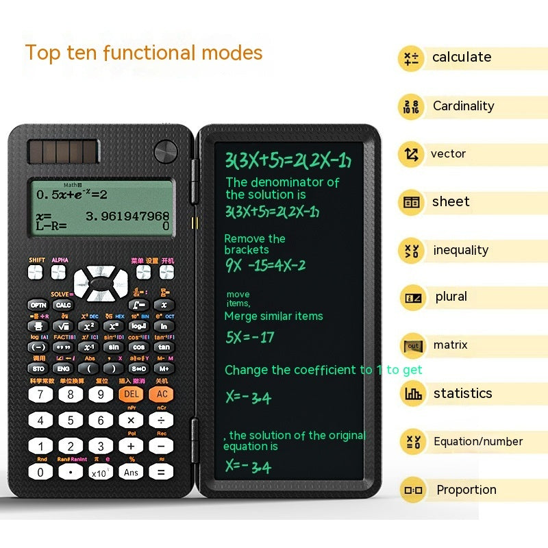 Versatile Innovation 2 in 1 Foldable Scientific Calculator with Handwriting Tablet and Learning Function Ideal for Desk or On the Go Use