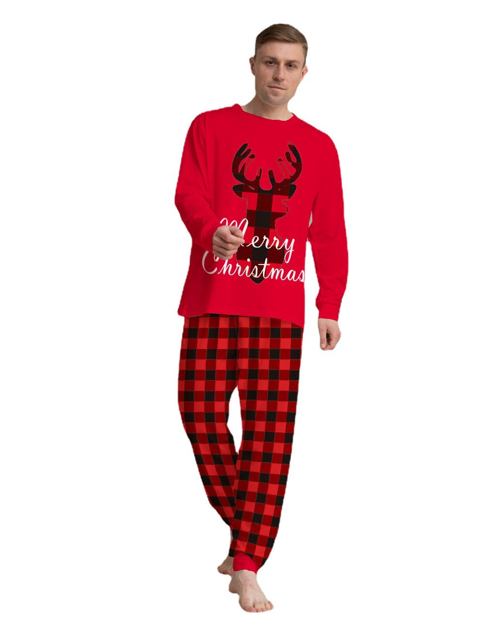 Get into the Festive Spirit with Our Matching Christmas Pajama Sets for the Whole Family Featuring Elk Tops and Pants for Mom Dad Kids and Baby