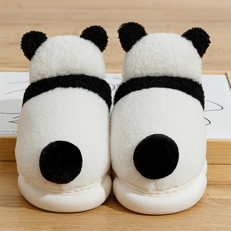 Step into Winter Wonderland with Cute Panda Plush Slippers: Warm, Cartoon-Inspired, Non-Slip, and Ultra-Comfy Thick Sole Footwear for Women at Home