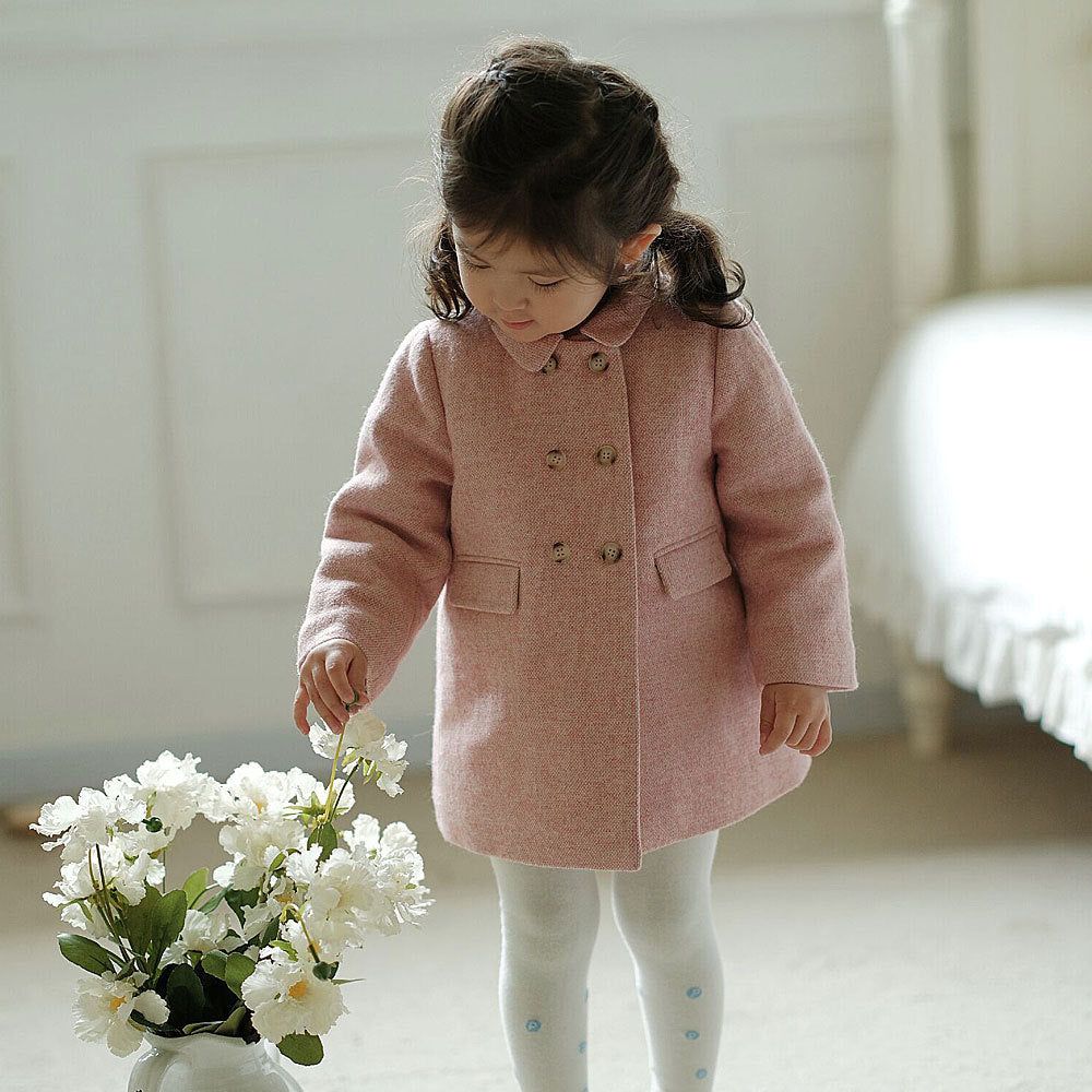 Elevate Their Style Girls High Definition Warm Woolen Coat Perfect for Keeping Cozy and Stylish Through the Chill